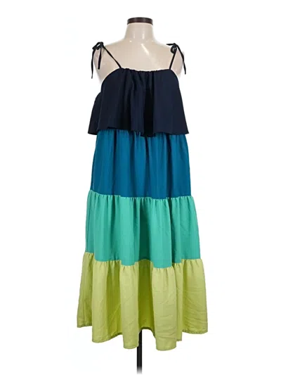 Pre-owned Time And Tru Casual Dress In Blue