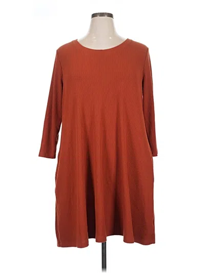 Pre-owned Time And Tru Casual Dress In Brown