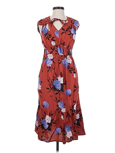 Pre-owned Time And Tru Casual Dress In Brown