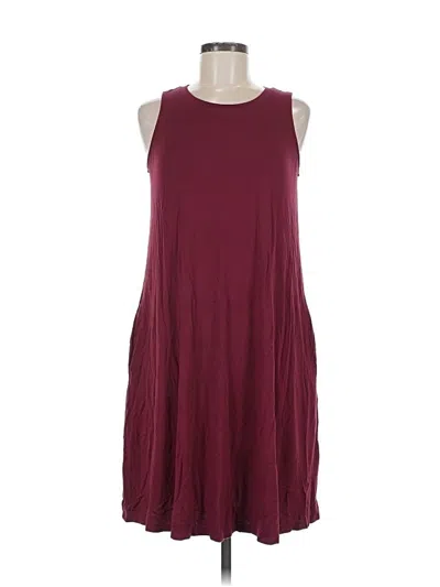 Pre-owned Time And Tru Casual Dress In Burgundy