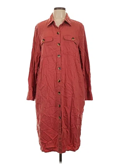 Pre-owned Time And Tru Casual Dress In Burgundy