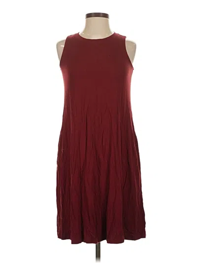 Pre-owned Time And Tru Casual Dress In Burgundy