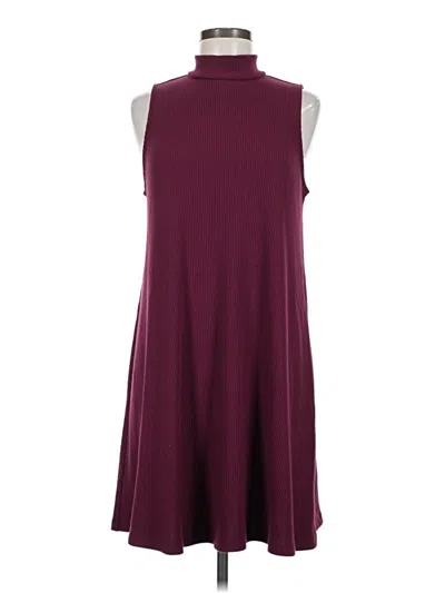 Pre-owned Time And Tru Casual Dress In Burgundy