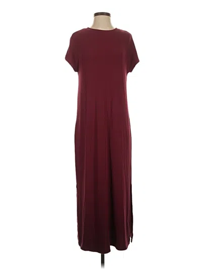 Pre-owned Time And Tru Casual Dress In Burgundy