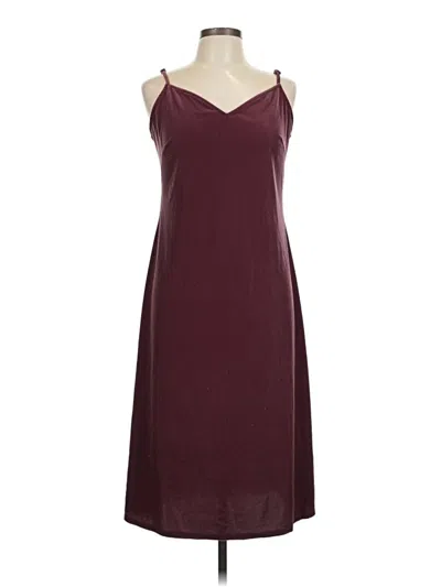 Pre-owned Time And Tru Casual Dress In Burgundy