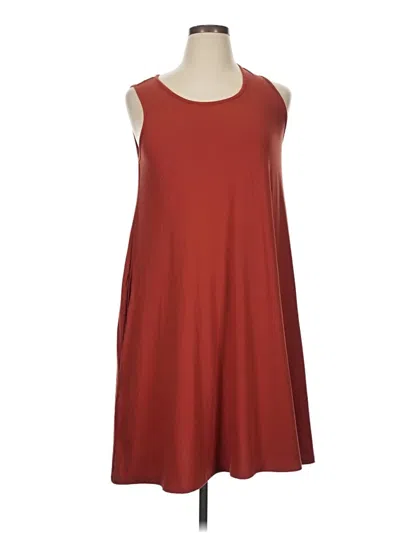 Pre-owned Time And Tru Casual Dress In Burgundy