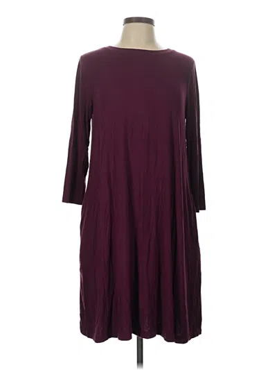 Pre-owned Time And Tru Casual Dress In Burgundy