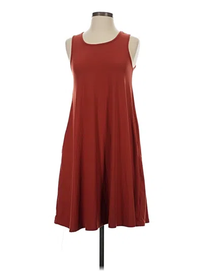 Pre-owned Time And Tru Casual Dress In Burgundy
