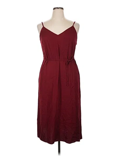 Pre-owned Time And Tru Casual Dress In Burgundy