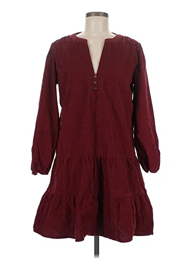 Pre-owned Time And Tru Casual Dress In Burgundy