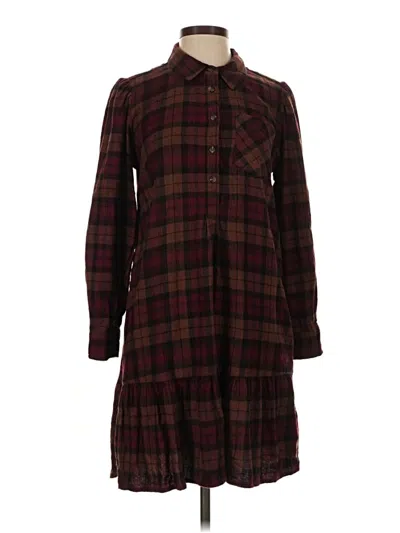 Pre-owned Time And Tru Casual Dress In Burgundy