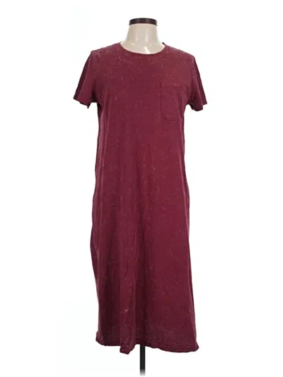Pre-owned Time And Tru Casual Dress In Burgundy