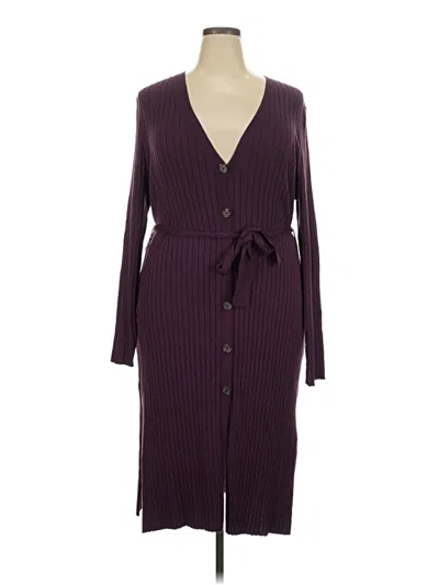 Pre-owned Time And Tru Casual Dress In Burgundy