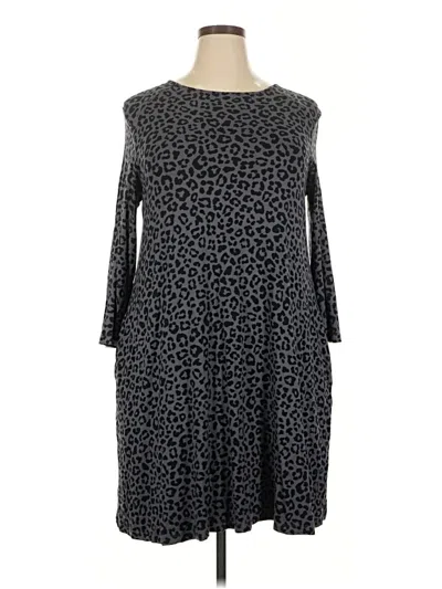 Pre-owned Time And Tru Casual Dress In Gray
