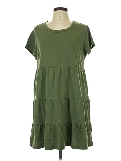 Pre-owned Time And Tru Casual Dress In Green