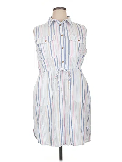 Pre-owned Time And Tru Casual Dress In White