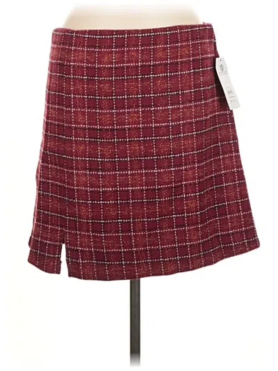 Time And Tru Casual Skirt In Burgundy