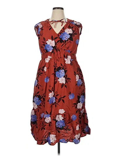 Pre-owned Time And Tru Cocktail Dress In Burgundy