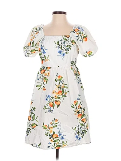 Pre-owned Time And Tru Cocktail Dress In White