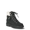 Time And Tru Cozy Hiker Women's 7 Black Leather Faux Sherpa Collar Boots Zpo2292