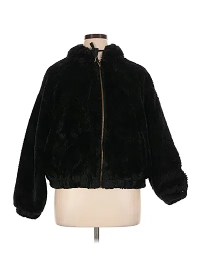Pre-owned Time And Tru Faux Fur Jacket In Black