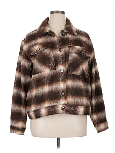 Pre-owned Time And Tru Faux Fur Jacket In Brown