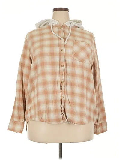 Pre-owned Time And Tru Fleece Jacket In Tan