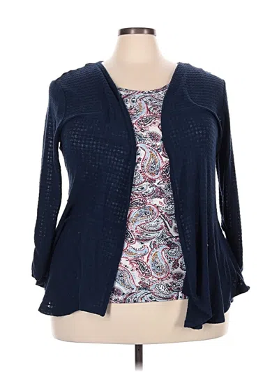 Pre-owned Time And Tru Kimono In Blue