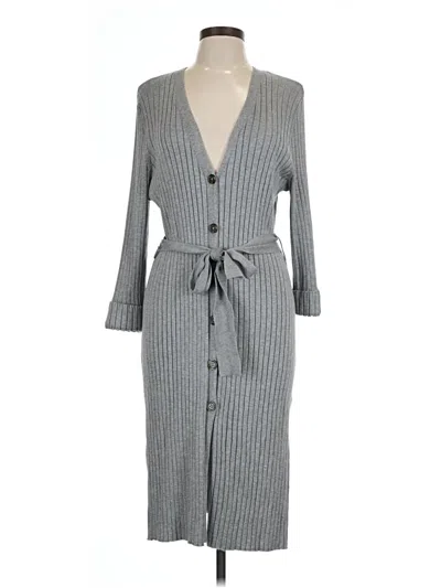 Pre-owned Time And Tru Kimono In Gray