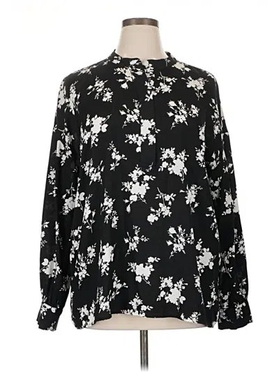 Pre-owned Time And Tru Long Sleeve Blouse In Black