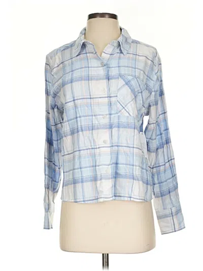 Pre-owned Time And Tru Long Sleeve Blouse In Blue