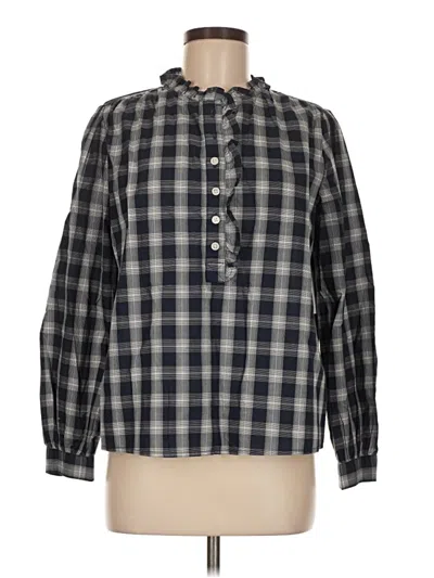 Pre-owned Time And Tru Long Sleeve Blouse In Gray