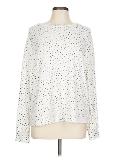 Pre-owned Time And Tru Long Sleeve Blouse In Ivory