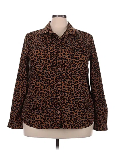 Time And Tru Long Sleeve Blouse In Orange