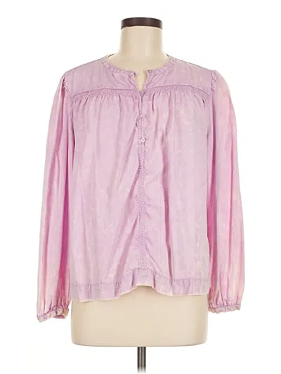 Pre-owned Time And Tru Long Sleeve Blouse In Pink