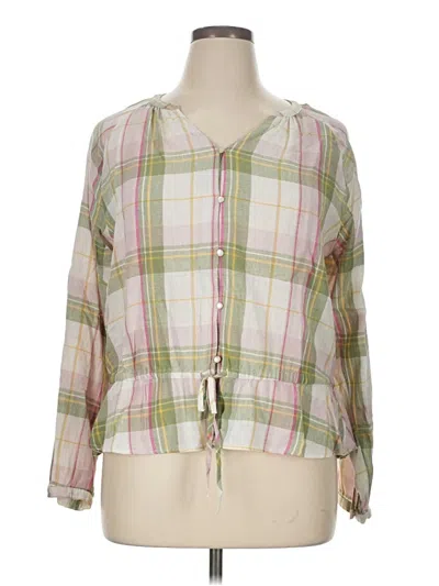 Pre-owned Time And Tru Long Sleeve Blouse In Pink