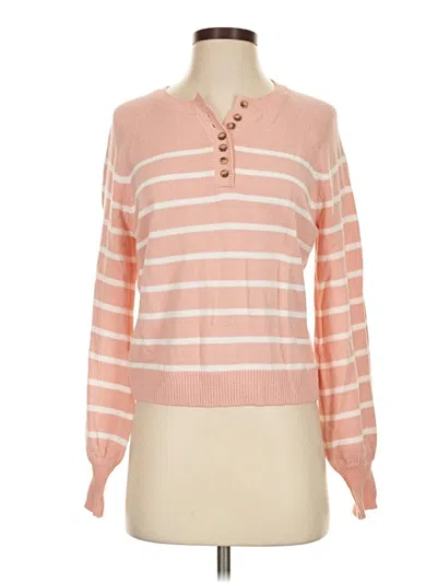Pre-owned Time And Tru Long Sleeve Blouse In Pink