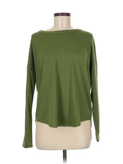 Pre-owned Time And Tru Long Sleeve T-shirt In Green