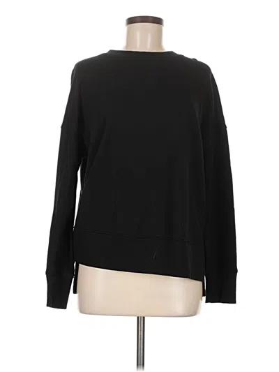 Pre-owned Time And Tru Long Sleeve Top Black Crew Neck Tops