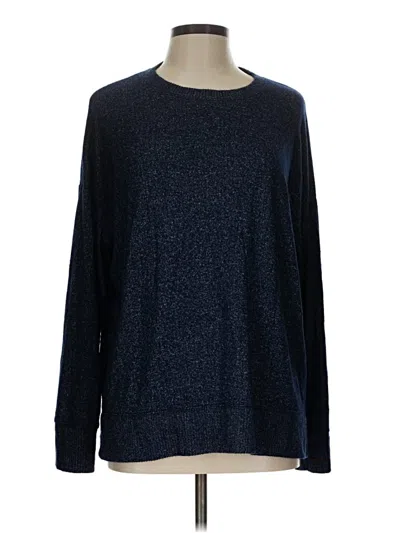 Pre-owned Time And Tru Long Sleeve Top Blue Crew Neck Tops