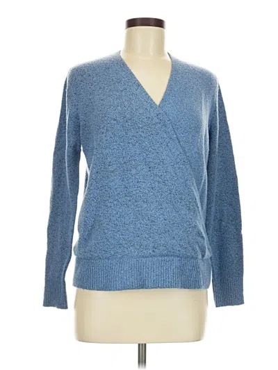 Pre-owned Time And Tru Long Sleeve Top Blue V-neck Tops