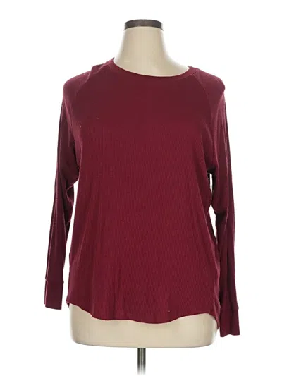 Pre-owned Time And Tru Long Sleeve Top Burgundy Boatneck Tops
