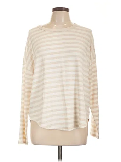 Pre-owned Time And Tru Long Sleeve Top Ivory Turtleneck Tops