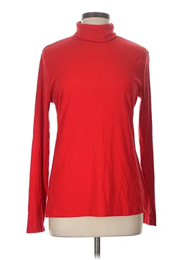 Pre-owned Time And Tru Long Sleeve Top Red Turtleneck Tops