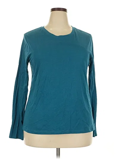 Pre-owned Time And Tru Long Sleeve T-shirt In Blue