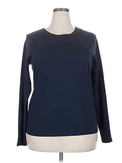 Pre-owned Time And Tru Long Sleeve T-shirt In Blue