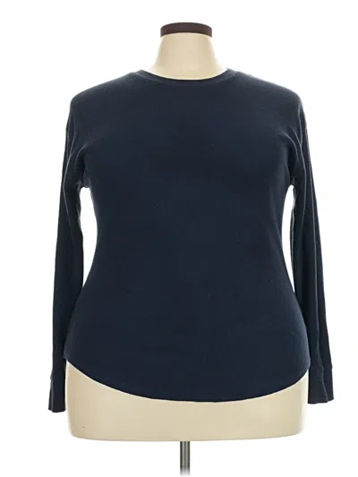 Pre-owned Time And Tru Long Sleeve T-shirt In Blue
