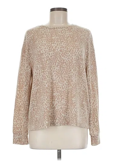 Pre-owned Time And Tru Long Sleeve T-shirt In Brown