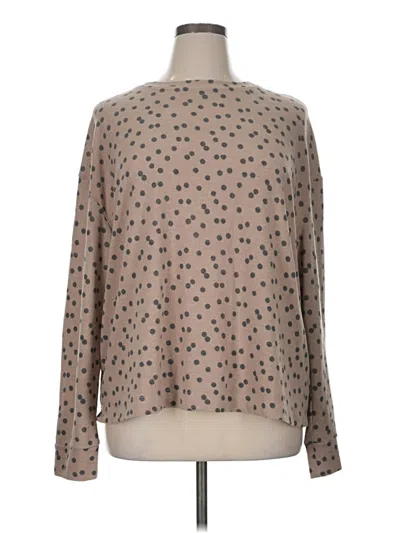 Pre-owned Time And Tru Long Sleeve T-shirt In Brown