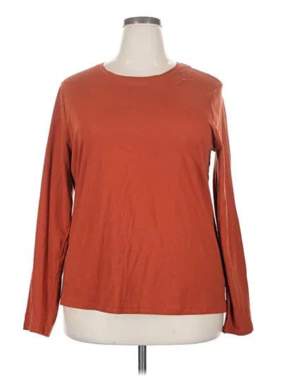 Pre-owned Time And Tru Long Sleeve T-shirt In Brown